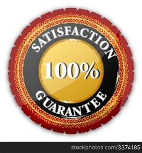 illustration of 100% satisfaction guaranteed logo on white background