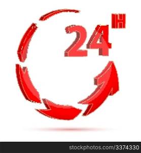 illustration of 24 hour icon
