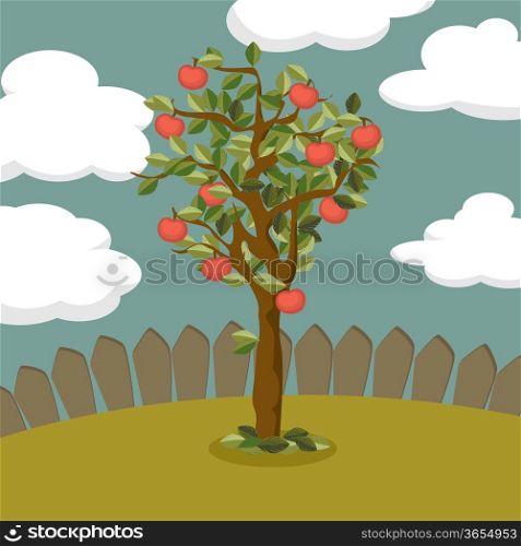 Illustration of a apple tree