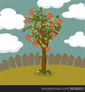Illustration of a apple tree