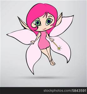 Illustration of a beautiful fairy in flight