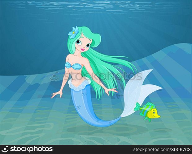 Illustration of a beautiful mermaid