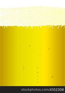 Illustration of a beer glass with a frothy head and bubbles