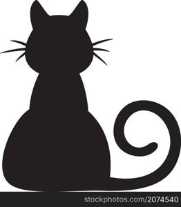 Illustration of a black cat vector icon