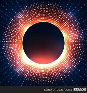 Illustration of a black hole with bright sparkles on circle. Space and Supernova. Vector background for articles, covers and your design. . Illustration of a black hole with bright sparkles on circle. Space and Supernova. Vector background