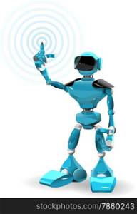 Illustration of a blue robot on white background