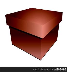 Illustration of a cardboard box with drop shadow in brown