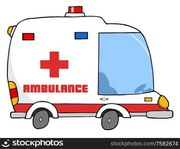 Illustration Of A Cartoon Ambulance