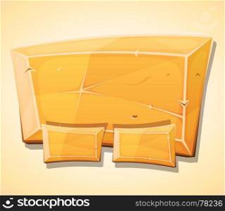 Illustration of a cartoon design golden ingot control panel with buttons, for ui software or commercial agreement on tablet pc devices. Cartoon Gold Ingot Panel For Ui Game
