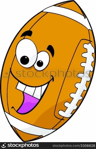 Illustration of a cartoon football excited about a game