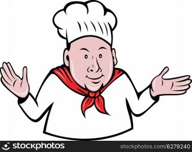 illustration of a chef, cook or baker hands out done in retro style