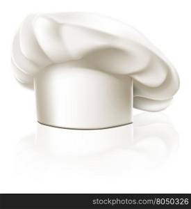 Illustration of a clean white chef or cook or bakers hat
