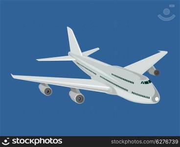 Illustration of a commercial jet plane airliner on isolated background. commercial jet plane airliner
