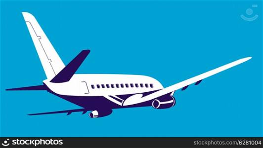 illustration of a commercial jet plane airliner on isolated background. commercial jet plane airliner