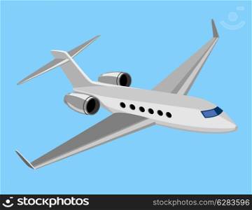 Illustration of a commercial jet plane airliner on isolated background. commercial jet plane airliner