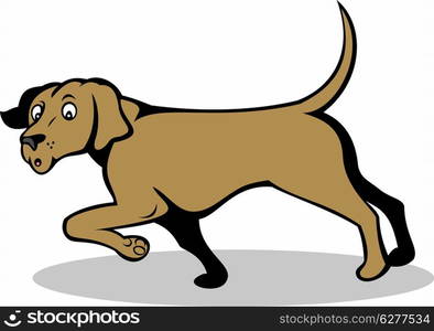 illustration of a confused pointer dog isolated on white. confused pointer dog