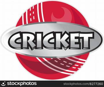 illustration of a cricket sports ball on isolated white background done in retro style. cricket sports ball