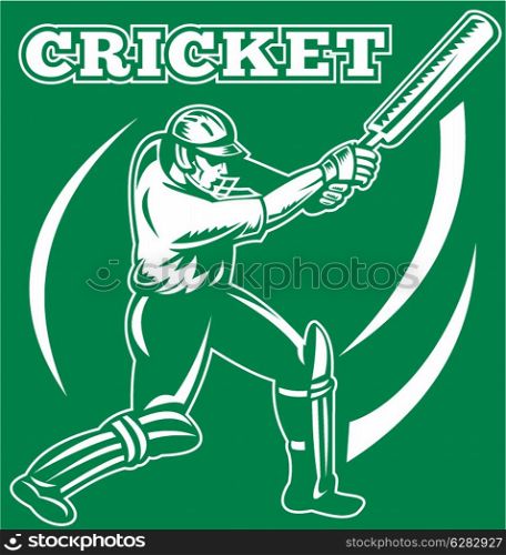 illustration of a cricket sports player batsman silhouette batting. cricket player batsman batting