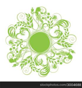 Illustration of a curly round grass background