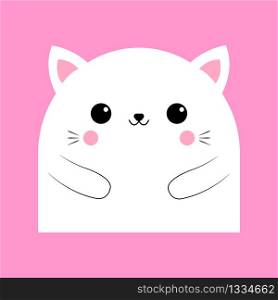 Illustration of a cute cat on a pink background. Vector. EPS 10