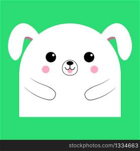 Illustration of a cute dog on a green background. Vector. EPS 10