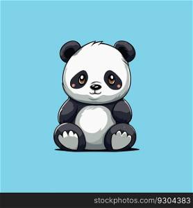 Illustration of a cute panda bear sitting