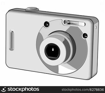 Illustration of a digital camera done in retro style.