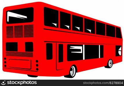 illustration of a double decker coach bus on isolated background. double decker coach bus