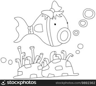 Illustration of a fish on a white background