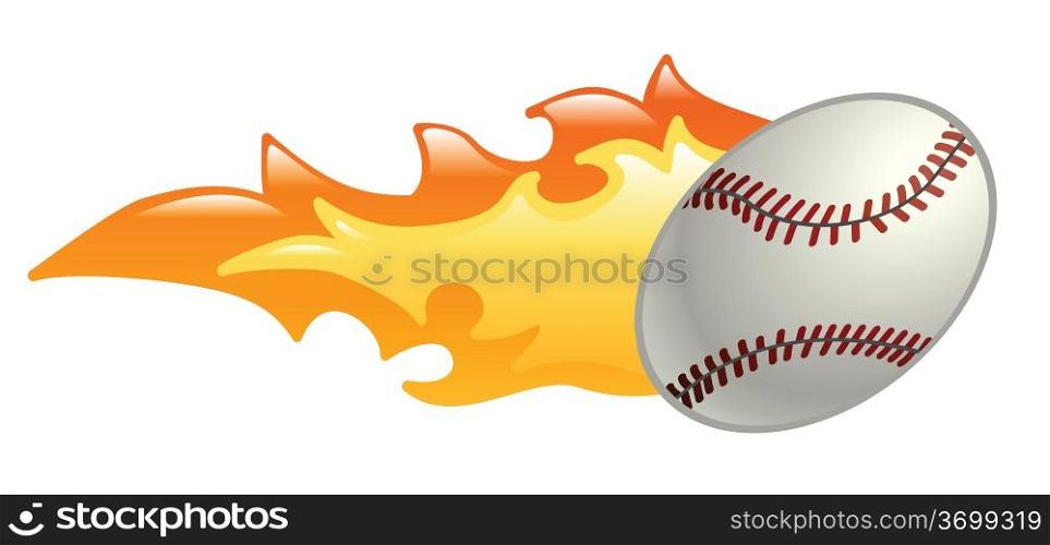 Illustration of a flaming baseball