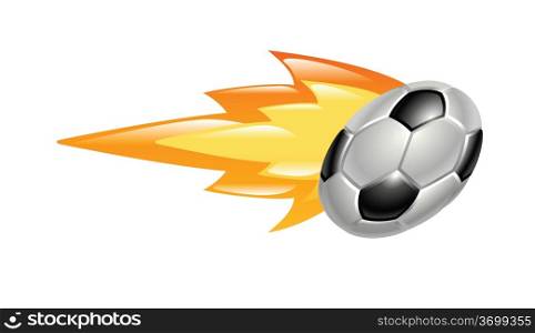 Illustration of a flaming soccer ball