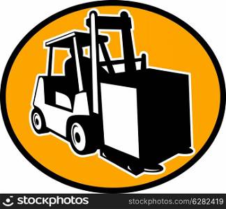 illustration of a Forklift and operator viewed from side. forklift truck