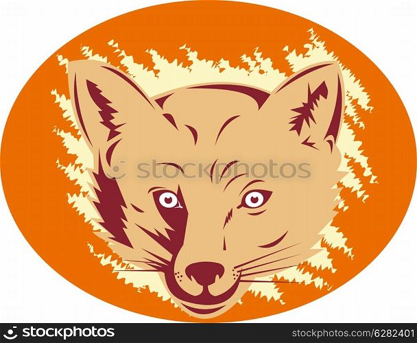 Illustration of a fox head done in retro style.. fox head