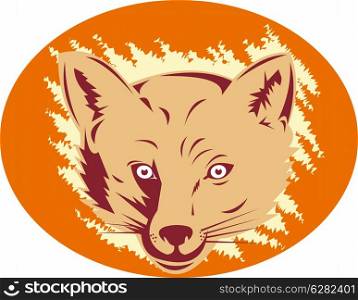 Illustration of a fox head done in retro style.. fox head