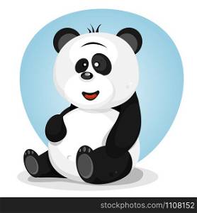 Illustration of a friendly cartoon panda bear character. Cartoon Cute Panda Character