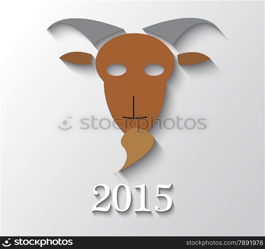 Illustration of a goat with year 2015