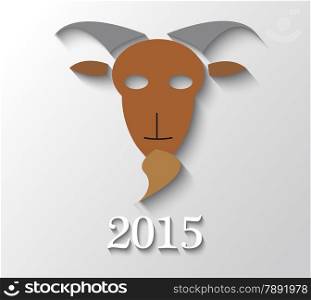 Illustration of a goat with year 2015
