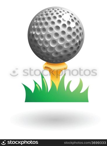 Illustration of a golf ball on a tee