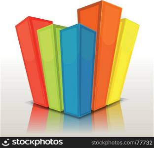Illustration of a graphic business design 3d charts and statistics bars or buildings background. Design Columns And Stats Bars