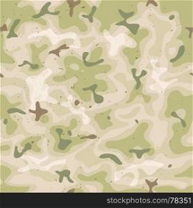 Illustration of a grunge and seamless military camouflage with green and brown shades for army background and camo fight clothes wallpapers. Seamless Military Camouflage Set