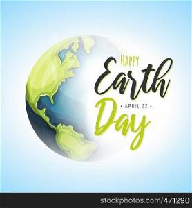Illustration of a happy earth day banner, for nature and environment preservation holiday celebration. World Earth Day Background