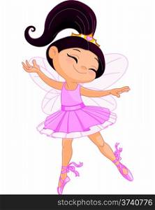 Illustration of a happy little fairy ballerina