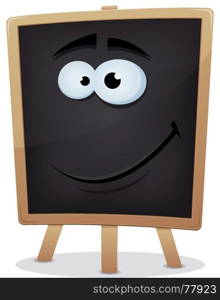 Illustration of a happy school classroom blackboard character for education advertisement. Happy School Chalkboard Character