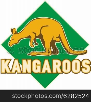 illustration of a kangaroo side view set inside a shield suitable for any sports sporting club team mascot. kangaroo sports mascot shield