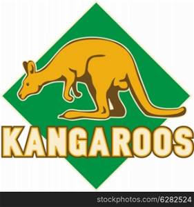 illustration of a kangaroo side view set inside a shield suitable for any sports sporting club team mascot. kangaroo sports mascot shield