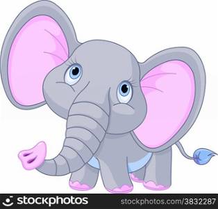 Illustration of a little baby elephant
