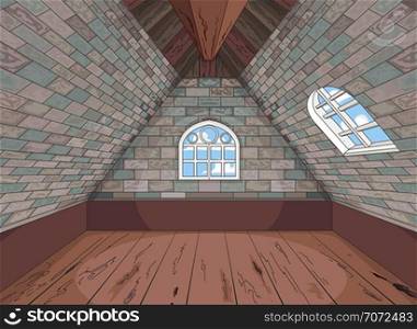 Illustration of a medieval attic