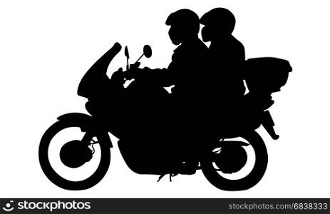 illustration of a motorcycle with riders isolated