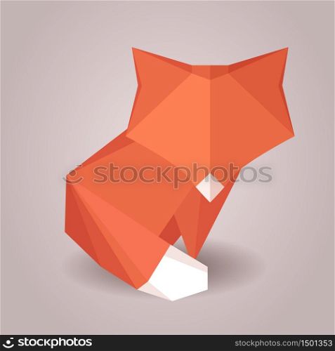 Illustration of a paper origami fox. Paper Zoo. Vector element for your design. Illustration of a paper origami fox. Paper Zoo.
