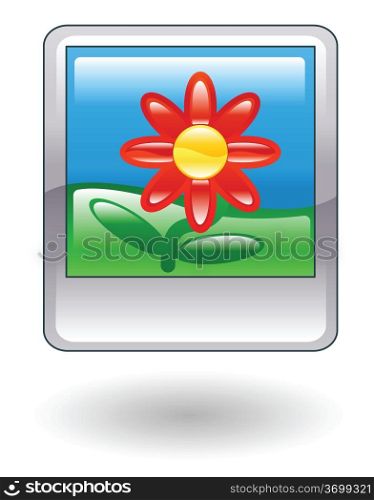 Illustration of a photo with a flower